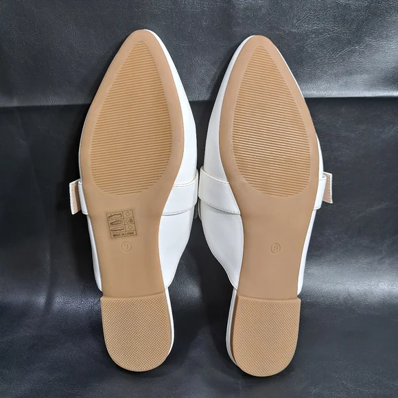 Dream Pairs Women's White Pointed Toe Flat Slip On Mules Size 9 - Picture 11 of 16